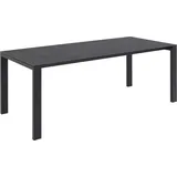 Glastisch >Brentford< in schwarz, Glas-Keramik, Stahl - 200x75x90cm (BxHxT) - Schwarz