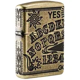 Zippo Sturmfeuerzeug - Ouija Board, Antique Brass, MultiCut - Nachfüllbar - Wiederverwendbar - Windfestes Design - Geschenkbox - Made in USA