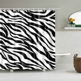 JOKITA Duschvorhang 240x200 Zebra Duschrollo Wasserabweisend Anti-Schimmel mit 12 Duschvorhangringen, 3D Bedrucktshower Shower Curtains, für Duschrollo für Badewanne Dusche