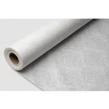 Luftgelegte Tischdeckenrolle 1,20 x 25 m. Dekoriertes Versailles-Grau