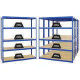 Proregal Mega Deal 5x Schwerlastregal Giant Elephant HxBxT 180 x 150 x 45 cm Fachlast 200 kg Blau
