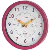 Unity 25 cm Henley Kinder-Wanduhr „Learn The Time“, Rosa, 25 cm