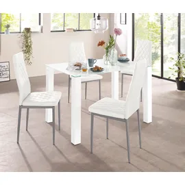 INOSIGN Essgruppe Set: Glastisch, Breite 120 cm mit 4 Stühlen,