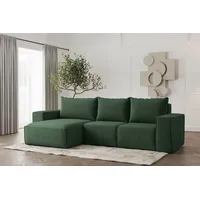 Fun Möbel Ecksofa Designersofa ESTELLE in Stoff Poso Grün