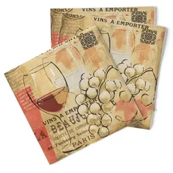 Sovie HORECA Serviette Romeo in braun aus Tissue 40 x 40 cm, 100 Stück - Wein Glas Trauben