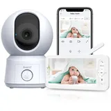 ARENTI Baby Monitor: 1080P Kamera, 5’’ Screen, Nachtsicht, PTZ, EIN-Touch-Anruf, VOX, Gefahrenzonen, Bewegungserkennung, Musik. Unterstützt benutzerdefinierte Bereiche, ideal für Babypflege.