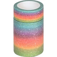 Heyda Deko Tapes Pastell Rainbow Glitter 2 m 2 Stück