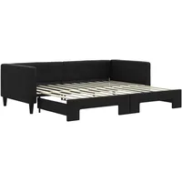 vidaXL Tagesbett Ausziehbar 90 x 200 cm schwarz