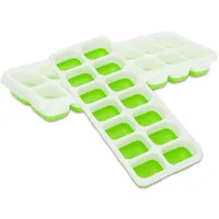 Intirilife Eiswürfelformen in GRÜN – 4er Set à 14 Fächer Eiswürfel Silikonformen mit Deckel - Eiswürfelbehälter Verschließbar und Stapelbar