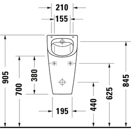 Duravit ME by Starck Urinal, 281230AC00,