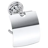 Brillantbad BETRO CHROM Papierrollenhalter mit Deckel Messing Chrom 140x150x100 mm für Bad & WC >> zum Bohren