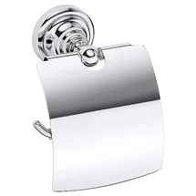 Brillantbad BETRO CHROM Papierrollenhalter mit Deckel Messing Chrom 140x150x100 mm für Bad & WC >> zum Bohren