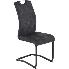 Hela Esszimmerstuhl HELA "Tabea Freischwinger BESTSELLER verschiedene Stoffqualitäten", grau (vintage anthrazit, schwarz), B:43cm H:99cm T:61cm, 100% Polyester, Stühle, Esszimmerstuhl, 2 oder 4 Stück, Schwingstuhl, Microfaser Vintage oder Kunstleder