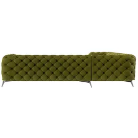 s-style möbel Eckcouch Samt 7-Sitzer Olive