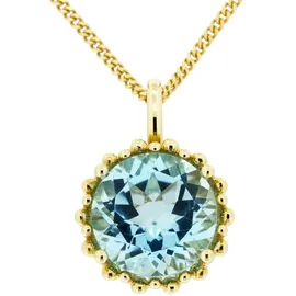 Orolino Halskette mit Anhänger Gold 585 mit Topas blau (beh.) grau/Silber
