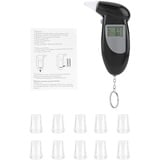 Alkoholtester, Alkohol-Atemtester Tragbarer Promilletester Digitales Alkoholtestgerät Alkoholmessgeräte Alkohol Tester mit Akustischem Alarm und LCD-Display (Kommt mit 10 Mundstücken)