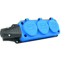 Steckdosenleiste Mehrfachsteckdose 3-fach Aussen Schuko blau 9658