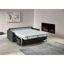 Bali Schlafsofa BALI "JUNARA, Dauerschläfer mit zweigeteiltem Lattenrost", grau, B:225cm H:18cm T:101cm, 100% PES, Sofas, Schlafsofa, 160er u. 180er Breite, 2 Matratzenvarianten