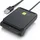 CSL USB Chipkartenleser, NFC ISO 7816/14443, kompatibel mit Mac OS X & Windows 11, für Personalausweis, Notebook Security, Schwarz