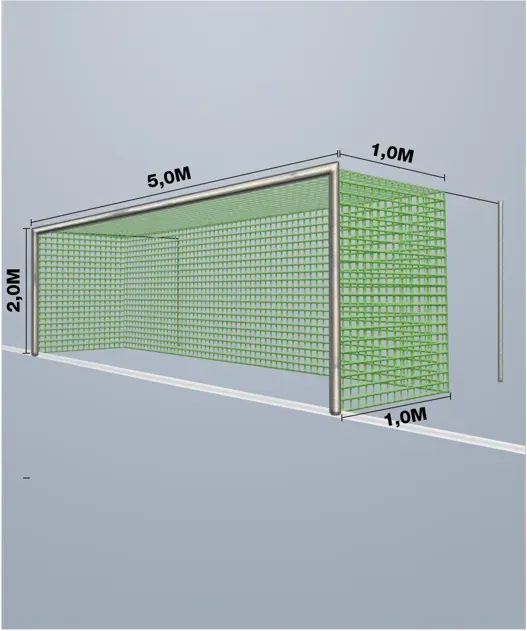 Cawila Tornetz 5,15x2,05m | Tiefe 1,0x1,0m | Maschenweite 12cm | Stärke 4mm | grün