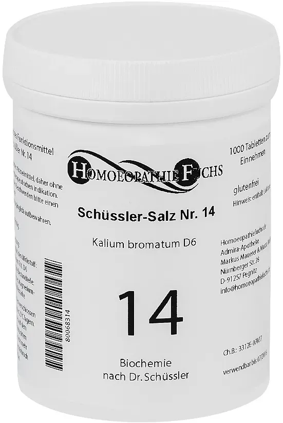 HOMOEOPATHJIEFUCHS Schüssler-Salz Nummer 14 Kalium bromatum D6 Biochemie