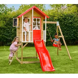 Zwerkules Lolla 2 | Kinder Stelzenhaus mit Rutsche und Schaukel | Holz