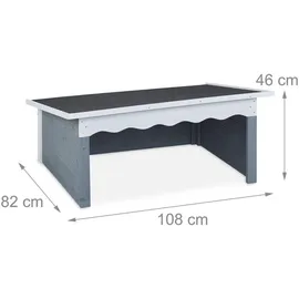 Relaxdays Mährobotergarage Holz grau 108x82x46 cm