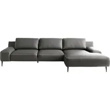 Designwerk Eckcouch Leder 3-Sitzer Grau