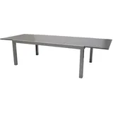Garten Ausziehtisch Preston II - Silbergrau/Grau  - aus Aluminium/Sicherheitsglas