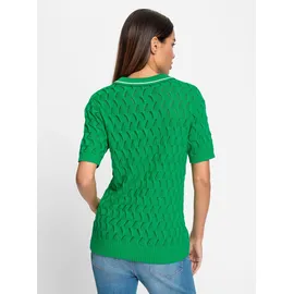 Heine Polopullover Ajour grün 46