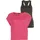 H.I.S. Trainingsshirt "2-tlg. Shirt & Top", Damen, Gr. 34, grau (anthrazit, rosa), Obermaterial: 60% Baumwolle, 40% Polyester.