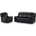 vente-unique Couchgarnitur Leder mit elektrischer Relaxfunktion 3+1 - Schwarz - KENNETH