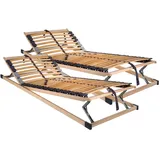 Sleeptex Lattenrostset, Holz, Metall, Kunststoff, Birke, Buche,Birke, Schichtholz, vollmassiv,Schichtholz, 160x200 cm, Made in Germany, Über- und Sondergrößen erhältlich, Federholzleisten verleimt, Federleisten mit Duokappen, Mittelgurt, individuelle Liegehärteeinstellung, verstellbar, alternative Größen erhältlich, Schlafzimmer, Lattenroste, Lattenrost verstellbar