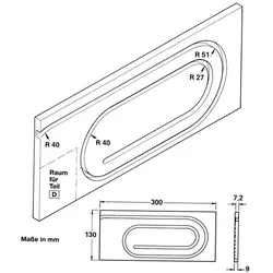 Standard Rollladenschnecke, MDF- Platte mit Kunststoffgleitprofil transparent