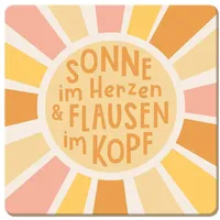 Grafik-Werkstatt Grafik Werkstatt lustiger Untersetzer aus Kork | Sonne
