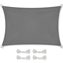 Celinasun Sonnensegel inkl Befestigungsseile Premium PES wasserabweisend imprägniert Rechteck 3 x 4 m anthrazit