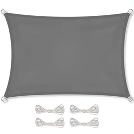 Celinasun Sonnensegel inkl Befestigungsseile Premium PES wasserabweisend imprägniert Rechteck 3 x 4 m anthrazit