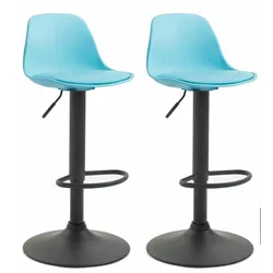 CLP 2er Set Barhocker Kiel Kunststoff schwarz blau