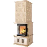 Kachelkamin Bellla Rosa 21 Tür: schwarz - Kacheln: Cashmere - Rad. 450/30K ECOplus