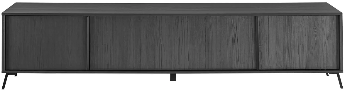 Meuble TV design finition bois noir mat L205 cm NEMA