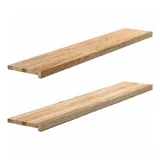 vidaXL Fensterbänke 2 Stk. Unbehandelt 140x25x2 cm Massivholz Eiche,