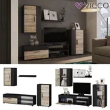 Vicco Wohnwand BERNO Hell Old Style Schrankwand Lowboard TV Hängeschrank VICCO
