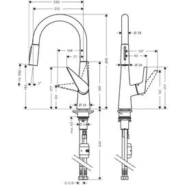 Hansgrohe Talis M51 200 2jet edelstahl finish 72813800