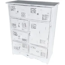 Schubladenschrank DKD Home Decor 78 x 38 x 102 cm Holz Weiß Abgenutzt