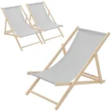 ECD Germany Sonnenliege 117 x 52 x 83 cm Hellgrau
