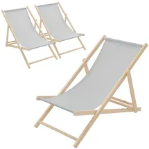 ECD Germany Sonnenliege 117 x 52 x 83 cm Hellgrau