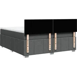 vidaXL Boxspringbett 180 x 200 cm Dunkelgrau