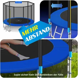 Kesser Trampoline Komplettset 305 cm inkl. Sicherheitsnetz, Leiter und Randabdeckung blau