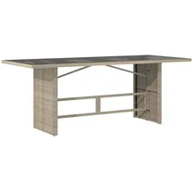 vidaXL Gartentisch mit Glasplatte 190 x 80 x 74 cm Hellgrau
