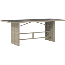 vidaXL Gartentisch mit Glasplatte 190 x 80 x 74 cm Hellgrau